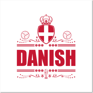 DANISH FOOTBALL GIFT | RED VIGNETTE Posters and Art